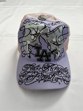 LAFBYBOOG LA Trucker Hat Lavender Pink Embroidered Snapback Cap